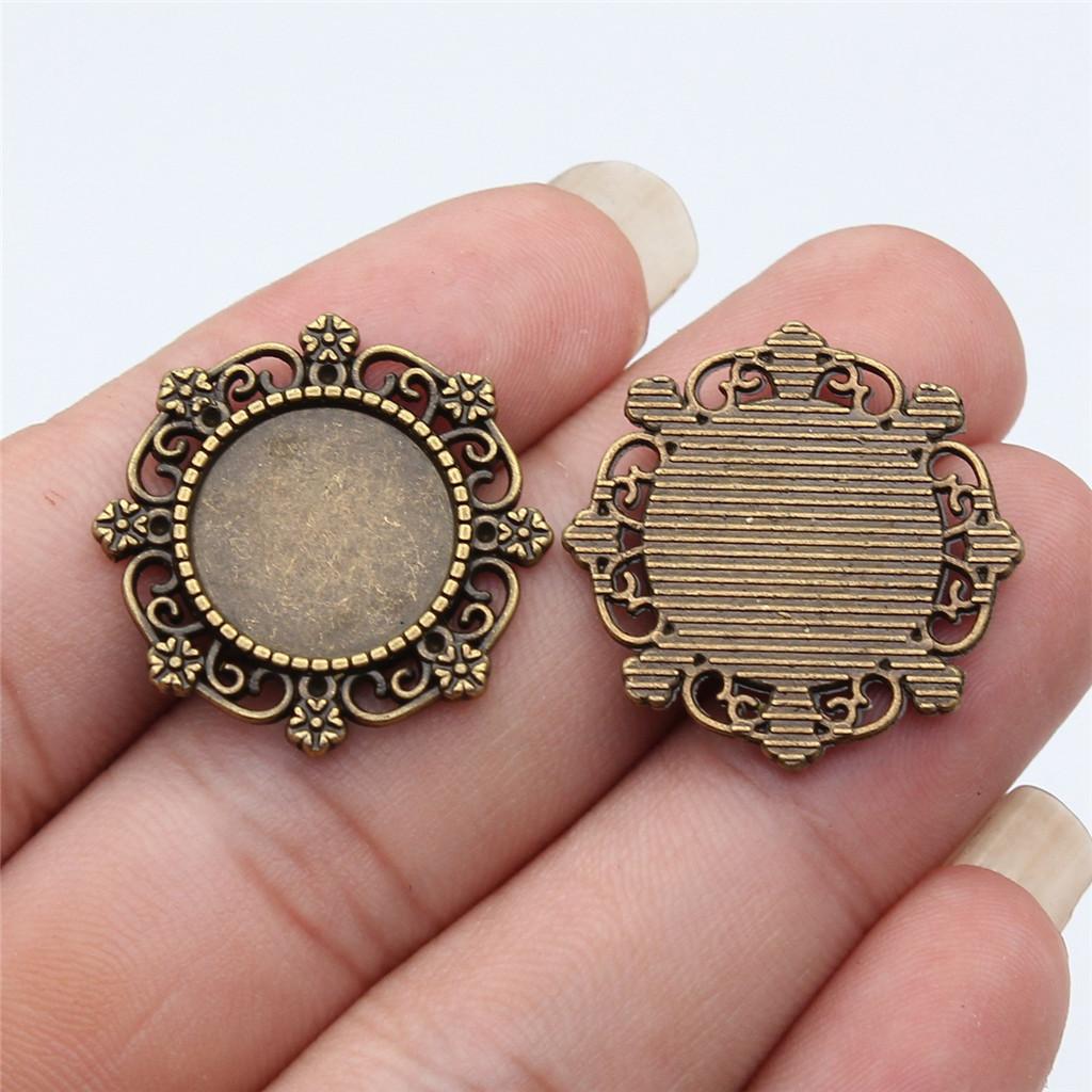 Accessories Parts Fit Round 16Mm Glass Cabochon Base Setting Tray Minimalist Jewelry Components QA017