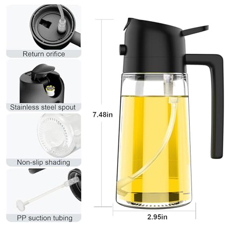 Kitchen Sprayer Spray Oil Dispenser 2in1 Oil Dispenser Oil Sprayer Comfortable Handle Barbecue Air Frying Pan Oven Steak Frying