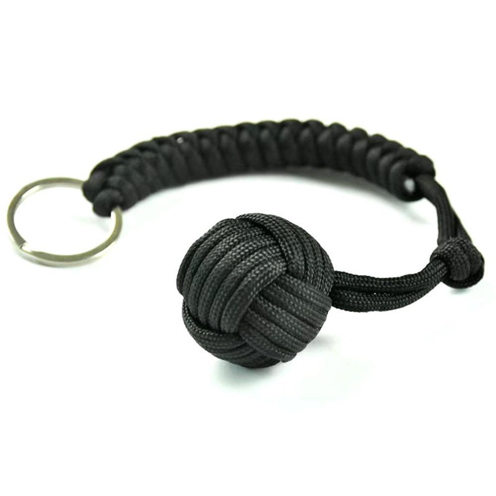 

1 шт. Высококачественный плетеный шнурок ручной работы, прочный, легкий, «кулак обезьяны», стальной шар, устойчивый к старению, универсальный брелок для выживания, для улицы чёрный