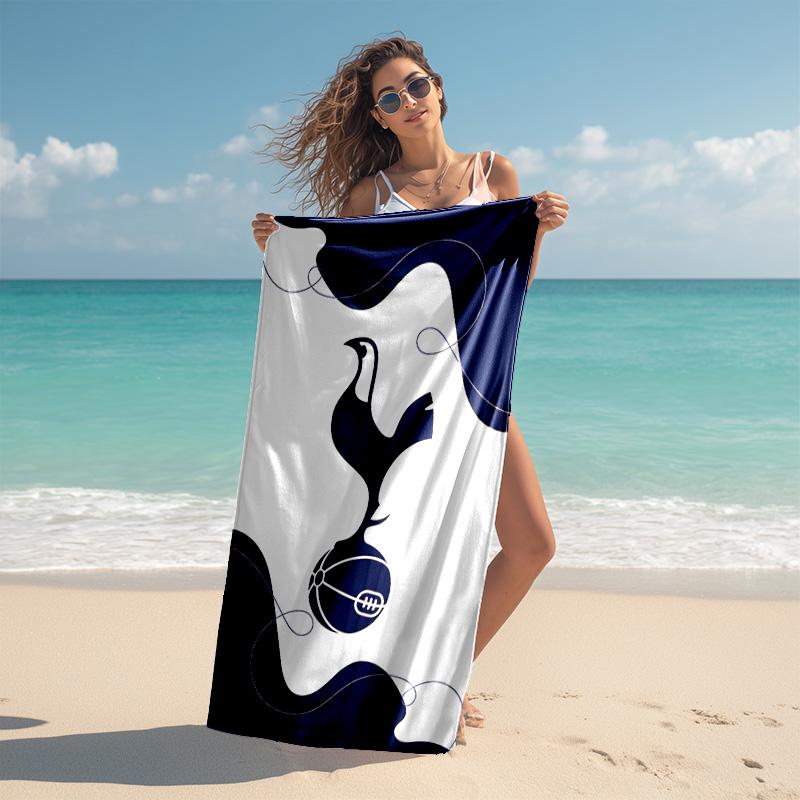 proof beach towel with Tottenham Hotspur F pattern - soft,absorbent,quick-drying,machine washable - perfect for swimming,camping,bathing