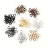 100pcs Double Hook/open Jump Ring Opening Bead Tip Knot Cap Silver Flip Cap Crimping End Cap End Cap Terminator Clamp End Tip for Jewelry Making