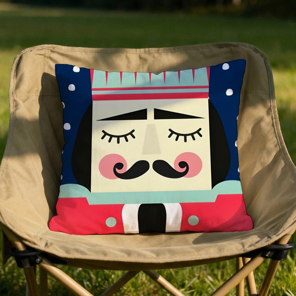 Figure NNutcracker Doll Cushion Cover Soft Reversible  Durable Pillow Cover  MultiScene Use for Home  Car Daily Comfort