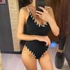 5 Colors V Neck Ribbed Cross Back One Piece Swimsuit Women Swimwear Female High Leg Cut Monokini Bather Bathing Suit Swim