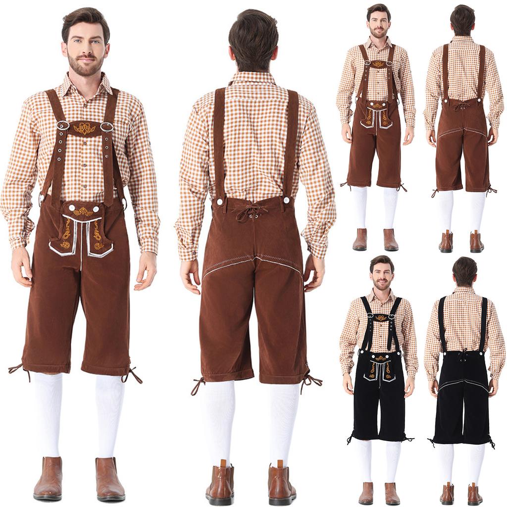 Pánské německé bavorské Oktoberfestové šle Overal Tradiční kostým