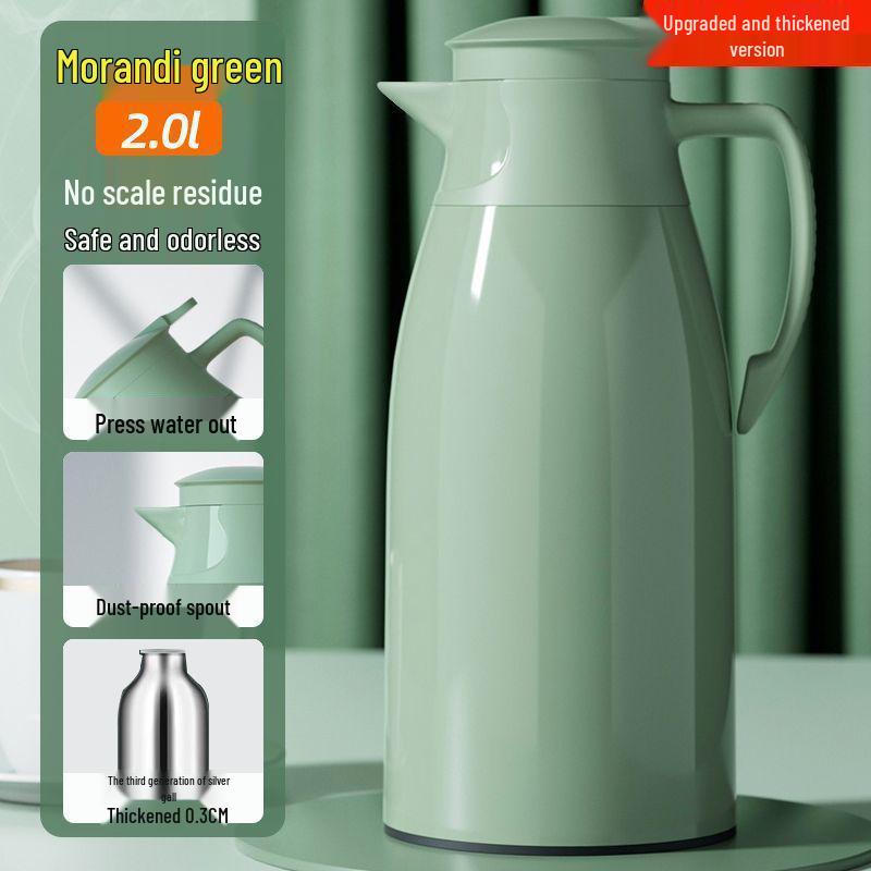 Thermoskanne mit großem Fassungsvermögen und Glaseinsatz: Perfekt für Zuhause & Wohnheim, Hält Wasser warm.
