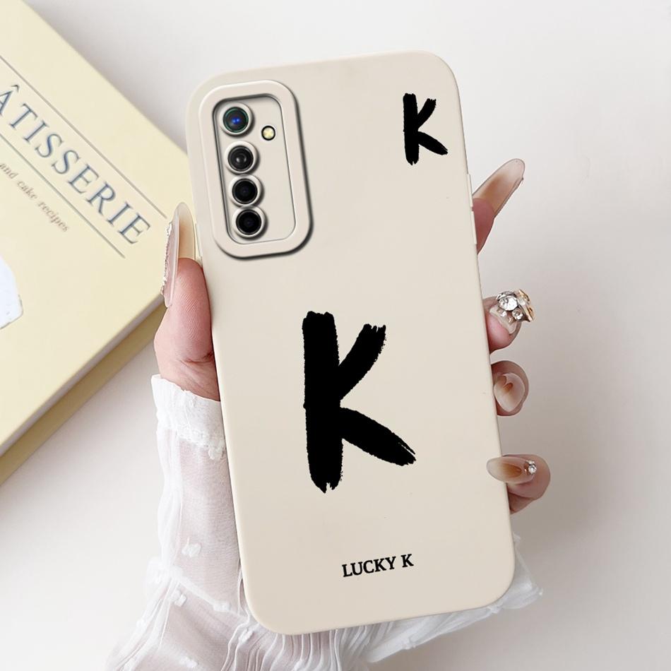 For Realme X2 XT Lucky Initial Letter Phone Case For Realme XT X2 Soft Silicone Shockproof Cases
