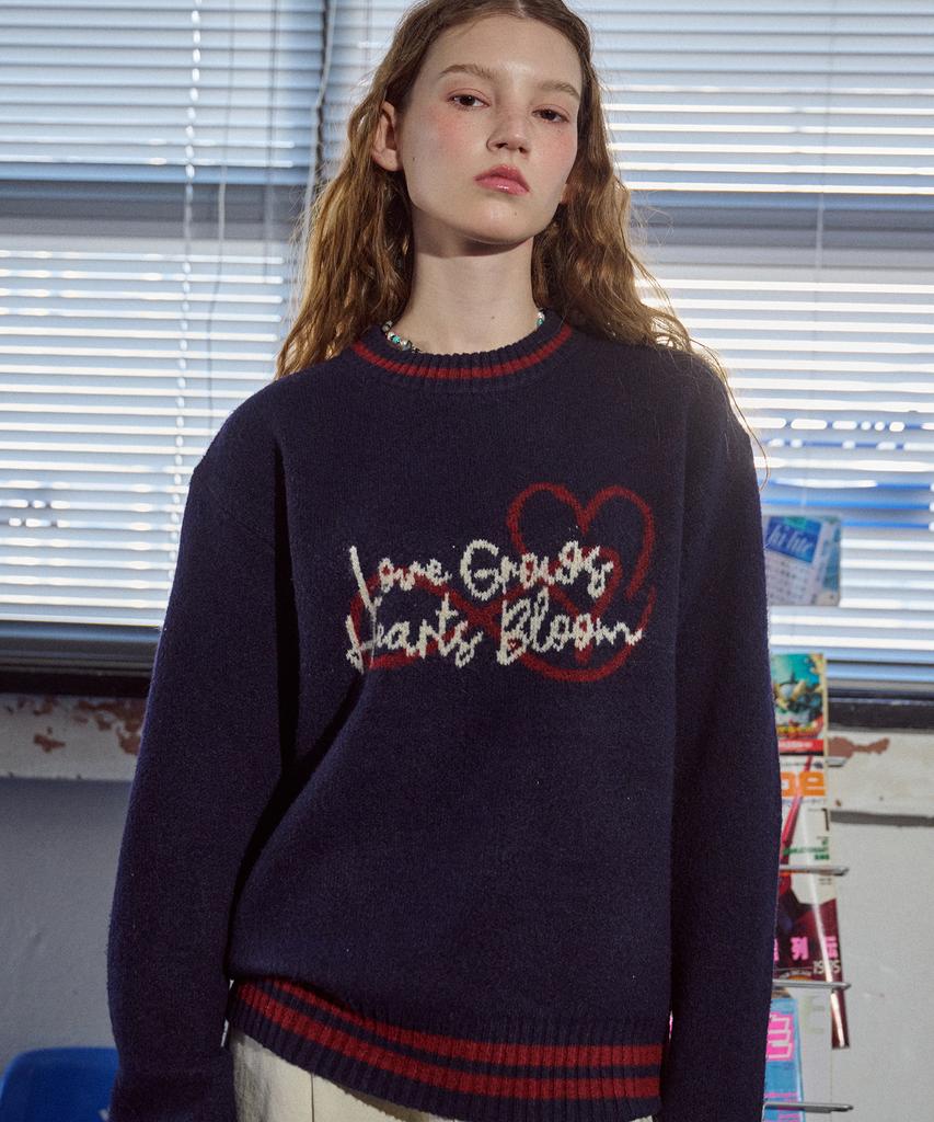 CPGN STUDIO Love Bloom Pullover Knit Navy