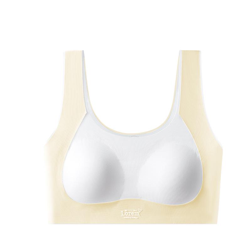 Nahtloser Ice-Silk-Bügelloser BH für Mädchen in der Mittel- und Oberstufe - Sport-Stoßfester BH