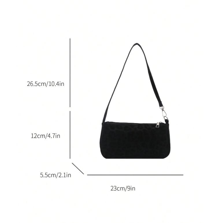 Women Girls Retro Soft Faux Suede Leopard Print Shoulder Bag Large Capacity Casual Hobo Tote Purse for Travel Shopping Daily