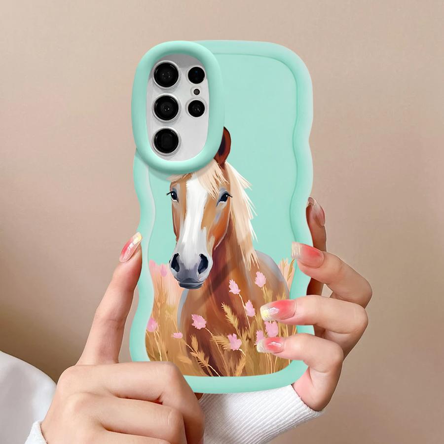Soft Phone Cover Case for Samsung Galaxy S24 S20 FE A25 S22 Ultra S23 Plus S21 A26 S25 A54 A36 A24 A34 A55 A35 Cool Horse