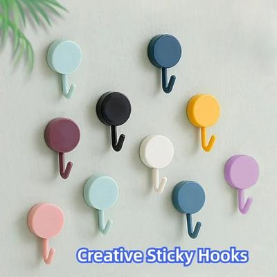 10 Stück selbstklebende Wandhaken, stark, ohne Bohren, für Garderobe, Tasche, Badezimmer, Tür, Küche, Handtuchhalter, Haken für Zuhause, Aufbewahrungszubehör