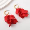 Pinkdudu Fashion Rose Flower Petal Drop Earrings Resin Gradient Color Flower Earrings Women Jewelry PD2385