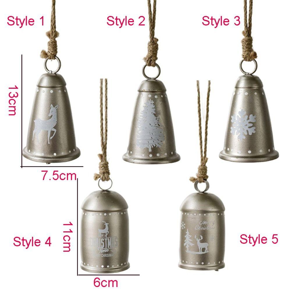 Elk Jingle Bell Pendant Snowflake Christmas Tree Decorations Gift Christmas Bell Pendant  New Year