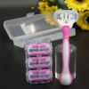 3-Layer Stainless Steel Shaving Razor for Legs & Pubic Hair Removal