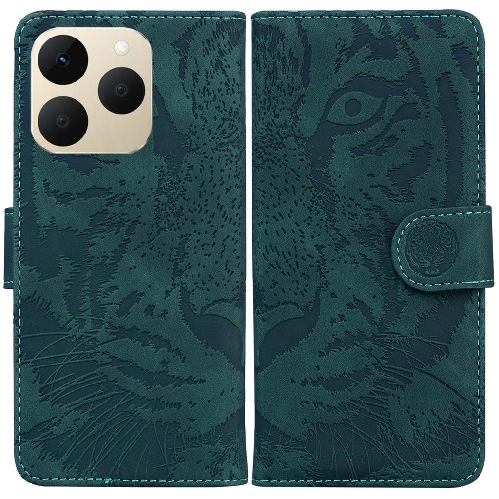For Realme 15T 5G Case Tiger Imprint Leather Wallet Phone Cover