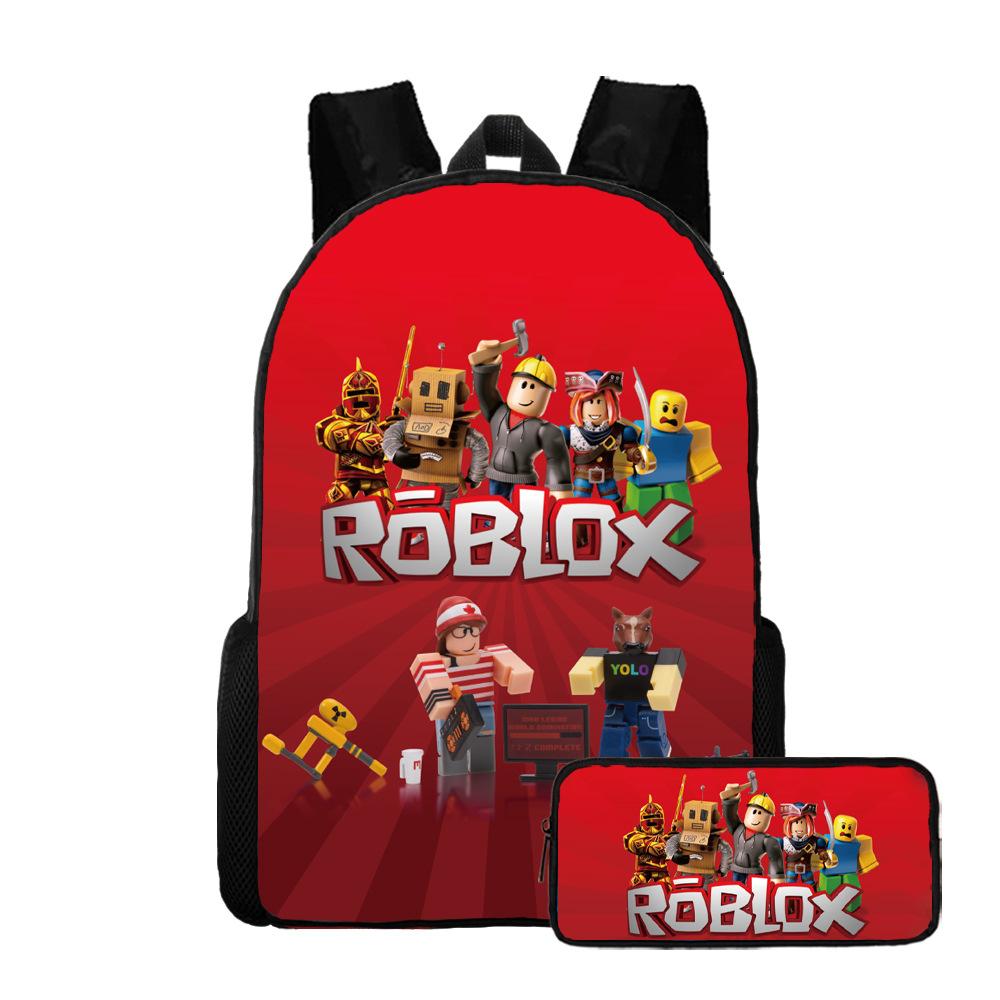 Roblox Two-Piece Set, Elementary And Middle School School Bag, Children'S Backpack, Cartoon Animation Backpack.