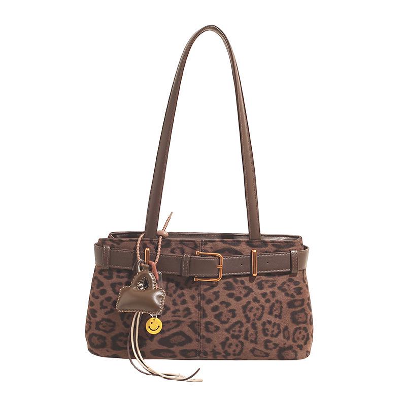 

Женская сумка-тоут с леопардовым принтом: Вместительная сумка-тоут и кроссбоди в корейском стиле для осени/зимы Single Bag кофейный