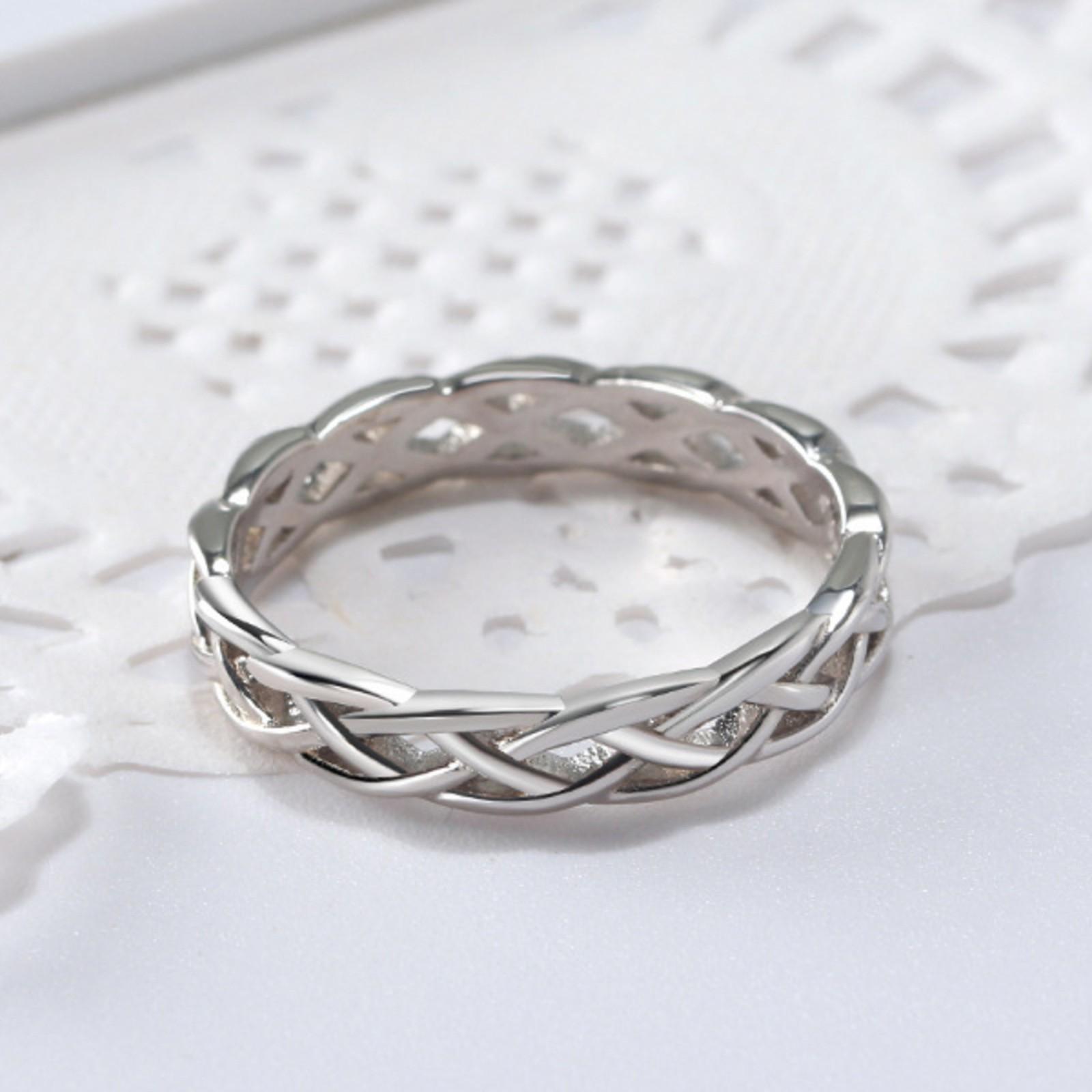 Женские кольца Полые парные кольца Подарочные ювелирные изделия Кольца 9 серебряный — фото 3