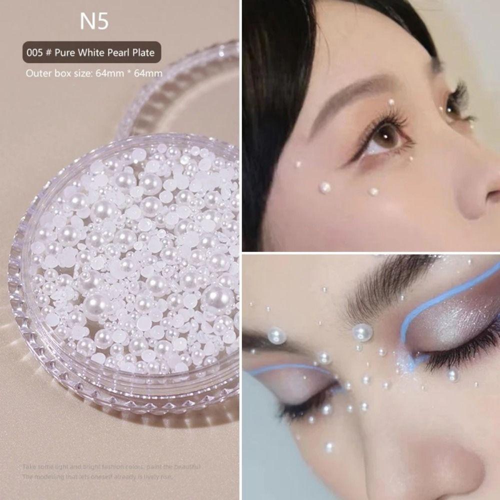 1 Box Pearl 3D Rhinestones Sticker Flower Eyes Face Facial  Sticker  DIY Decoration
