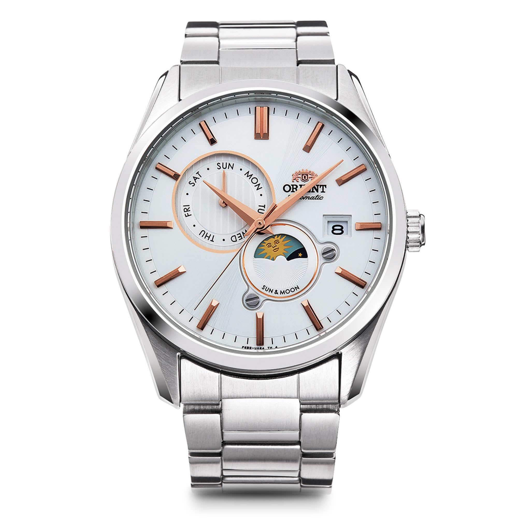 

Годинник ORIENT Sun and Moon Automatic, механічний, автоматичний, вітчизняний, гарантія, сучасний, білий, срібний [ORIENT] SUN&MOON, чоловічий, виробник RN-AK0301S білий
