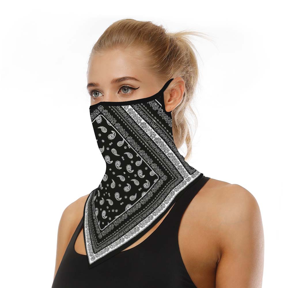 Silk Sun Protection Riding Cycling Bandana Neck Protection Mouth Mask Wrap Scarf Face Mask