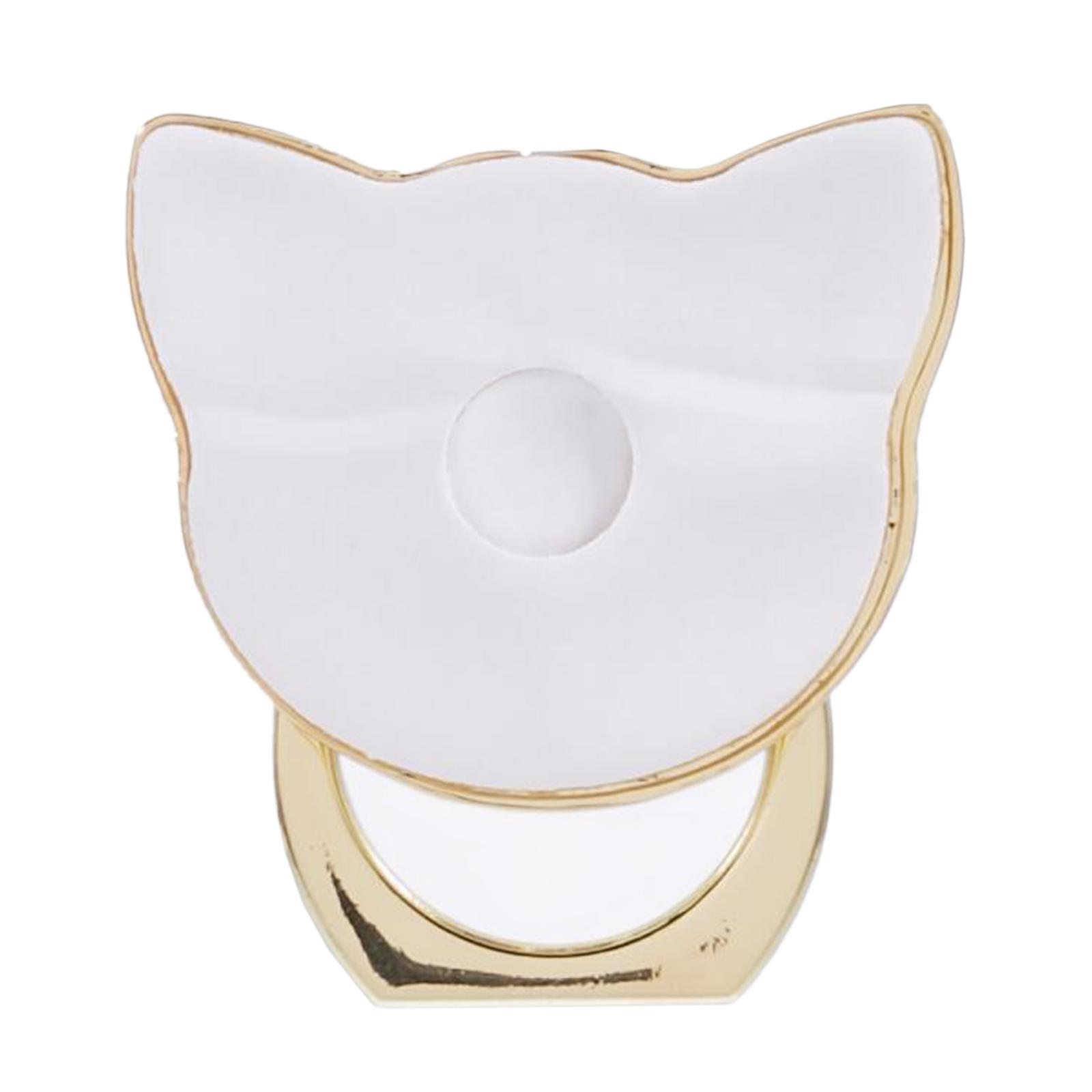 

Phone Ring Holder Kickstand Cat Head Shaped Adhesive Metal Phone Bracket Gold