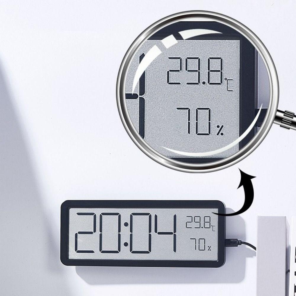 Temperature LCD Digital Wall Clock Humidity Electronic Clock Digital Wall Clock  Living Room