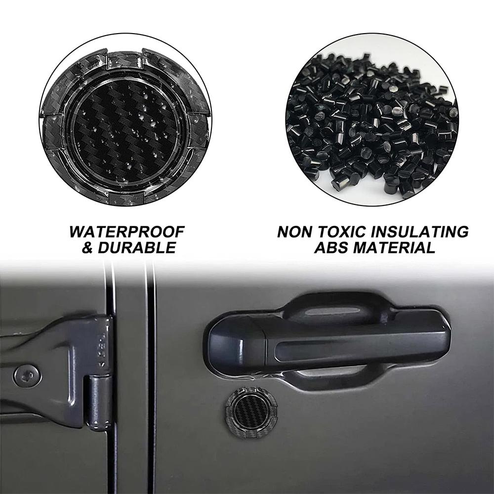ABS Door Lock Keyhole Key Socket Decoration Cover Trim 2/4 Doors Exterior For Jeep Wrangler JL JLU Gladiator JT 2018-2024