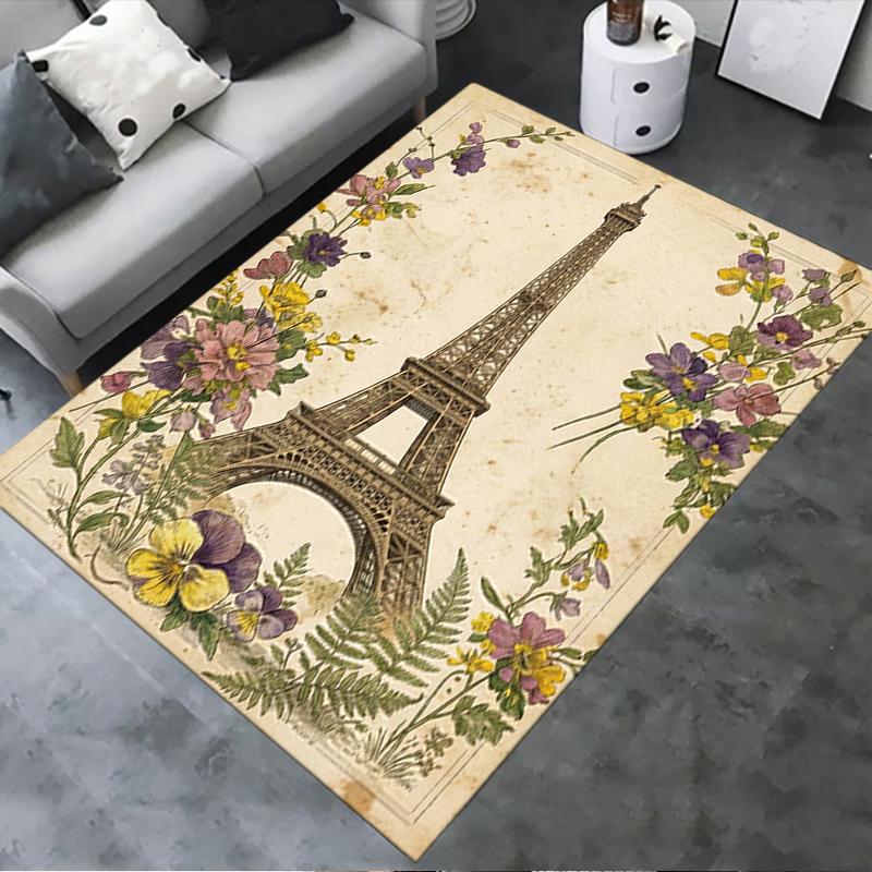 2025 New Paris Eiffel Tower Carpet Rug for Living Room Bedroom Home Sofa Decoration,Kids play Non-slip Floor Mat95