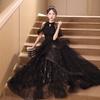 Black Evening Dress Banquet 1011 Summer Summer New Temperament Annual Meeting Host Small Dress Dress Women's High-end Performance Dress