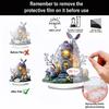 1PC Easter Cute Rabbit Decorations Colorful 2D Flat Acrylic Ornaments Bunny Eggs Desktop Easter Theme Home Decoration