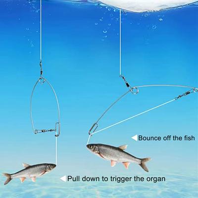 Amo Automatico per Pesca Risparmio di Lavoro Forte Resistenza Semplice Funzionamento Amo a Molla Rete Raccogli Esca/Pesce Catapulta per Lago