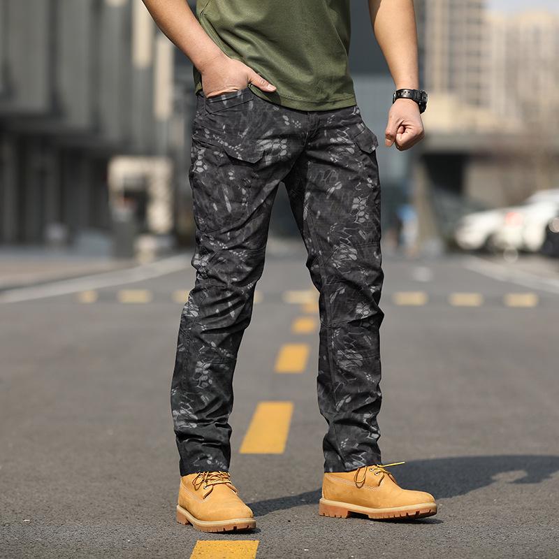 Men's IX7 Tactical Camouflage Pants: Quick-Drying, Waterproof, Wear-Resistant Outdoor Trousers for Hiking and Climbing