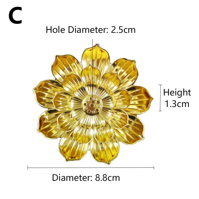 1PC Alloy Stick Holder Incense Burner Retro Lotus Plate Home Decoration Line Incense Ash Catcher