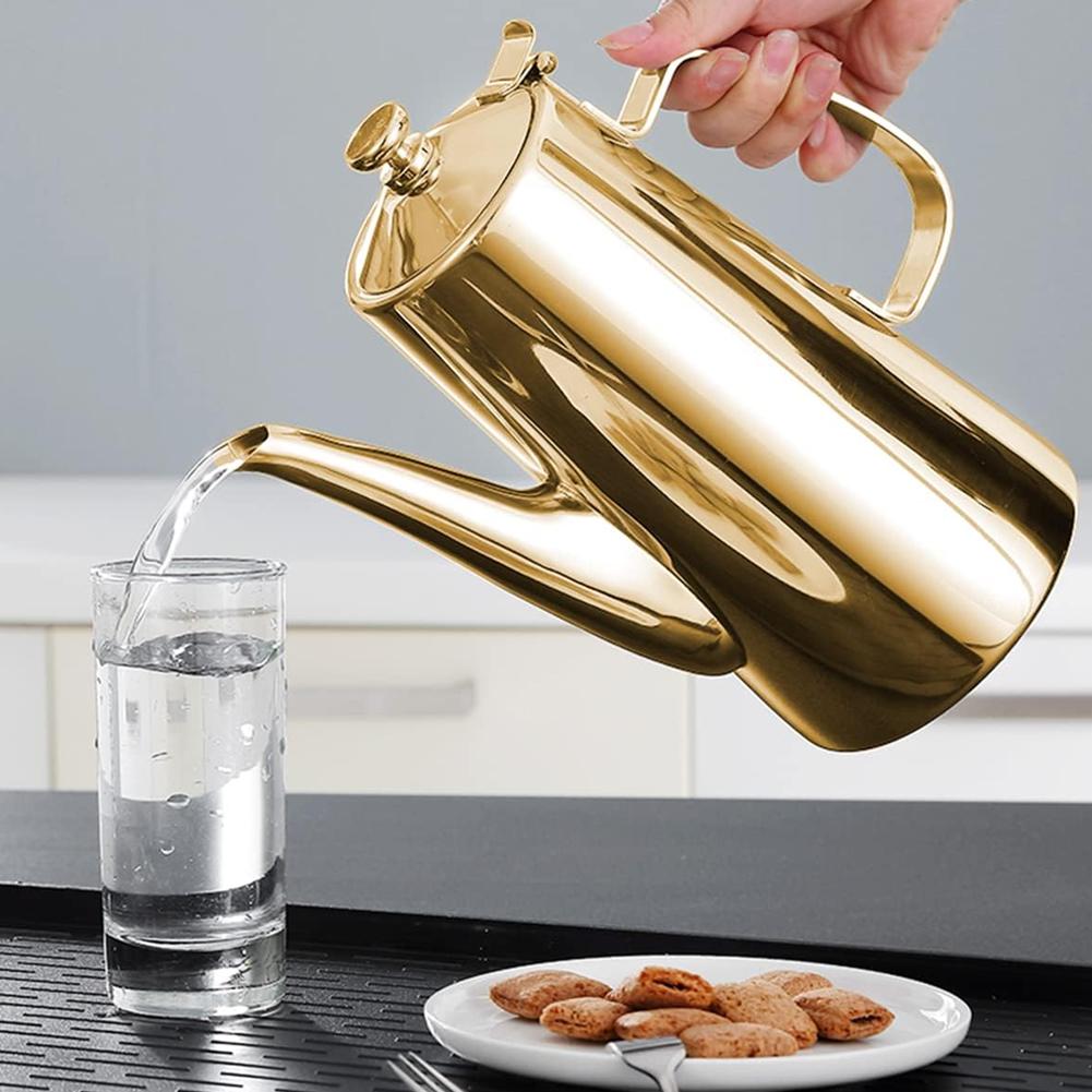 Stainless Steel Cold Water Kettle Non- Slip Handle Water Pitcher Large Capacity Water Jug Wide Mouth for Home Office