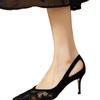 Spring and Autumn Lace Hollow Mesh Pointed High Heels Sexy Light Mouth Single Shoes Women