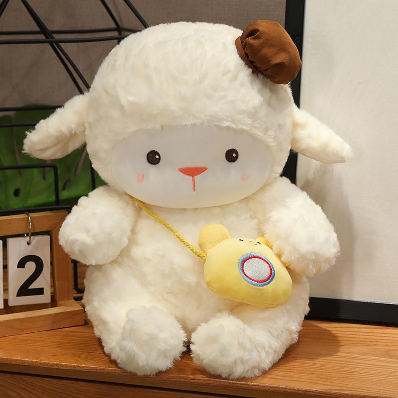 

Плюшевая игрушка Счастливый Барашек - Подушка Спящий Ягненок Подарок на День Святого Валентина и Дни рождения 25 cm