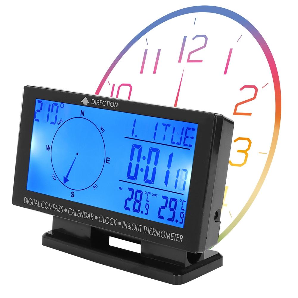 CD60 Multifunctional Digital Car Automobile Thermometer Gauge with Time Navigation Function