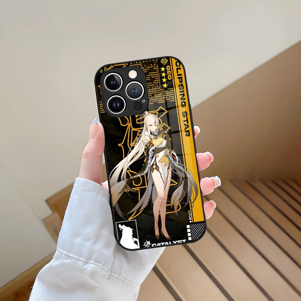 Game Genshin Impact Phone Case Tempered Glass For IPhone 13 17 15 16 14 12 11 Pro Max Plus Mini XR XS SE2020 Coque