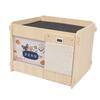 Cooling Cat House Wooden LCD Temperature Display Outside Feral Cat Shelter with Crystal Ice Mat for