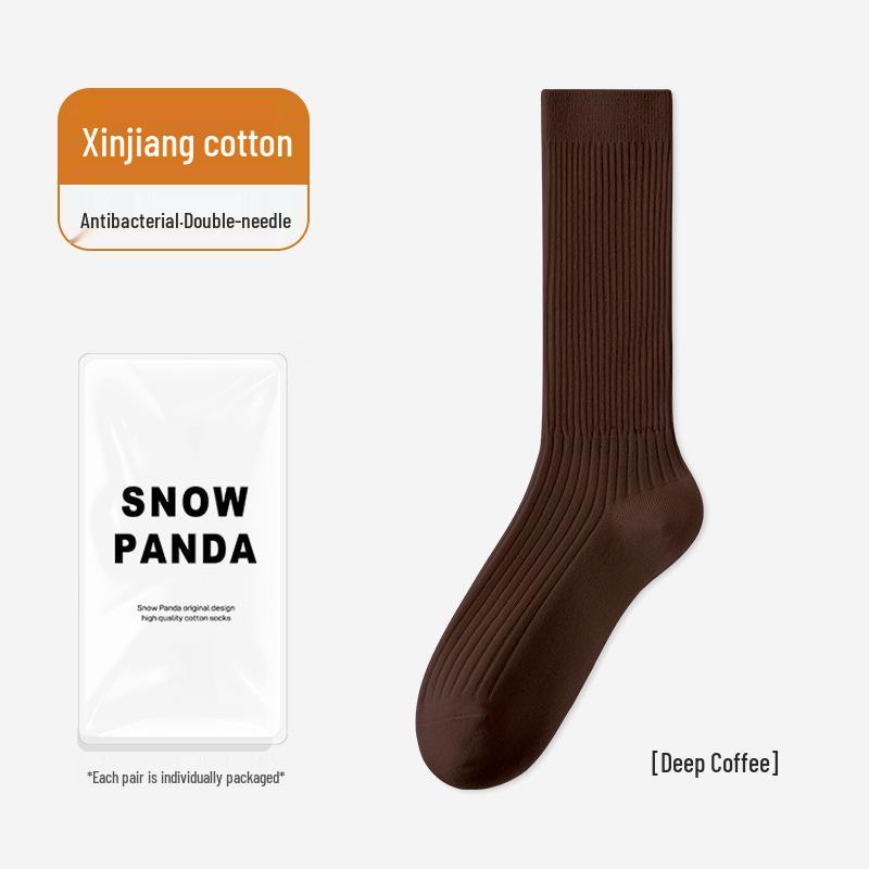 

Женские антибактериальные хлопковые гольфы до колена - Мягкие, дышащие, однотонные, универсальные для весны и осени One Size темный кофе