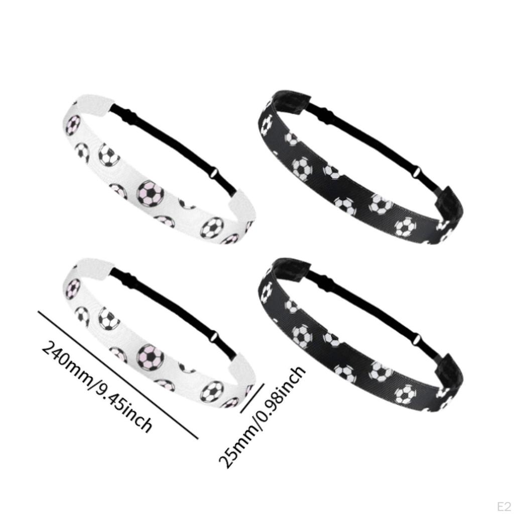 4 Pieces Sports Headbands Soccer Anti Slip Hair Bands Football Hairbands for
