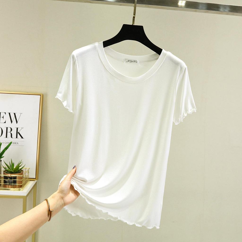 Women's Slim Fit Summer Ice Silk Short Sleeve Top