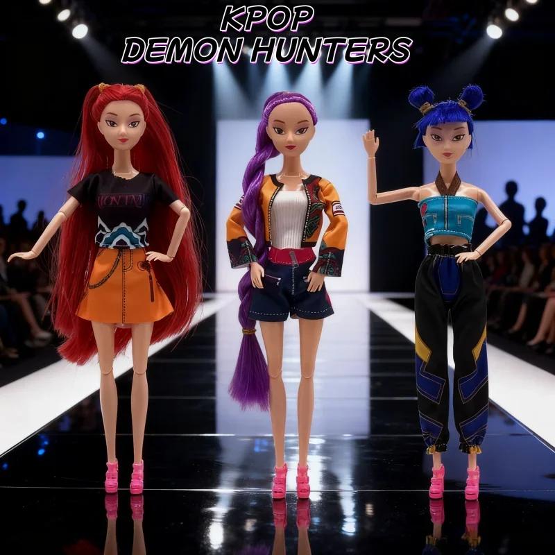 Kpop Demon Hunters Action Figure Toy Rumi Mira Zoey Beautiful Princess Baby Girl Dolls Plastic DIY Toy for Girl In Stock =-/-