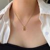 18K Gold-Plated Minimalist Lock Necklace – Short Titanium Steel Clavicle Chain