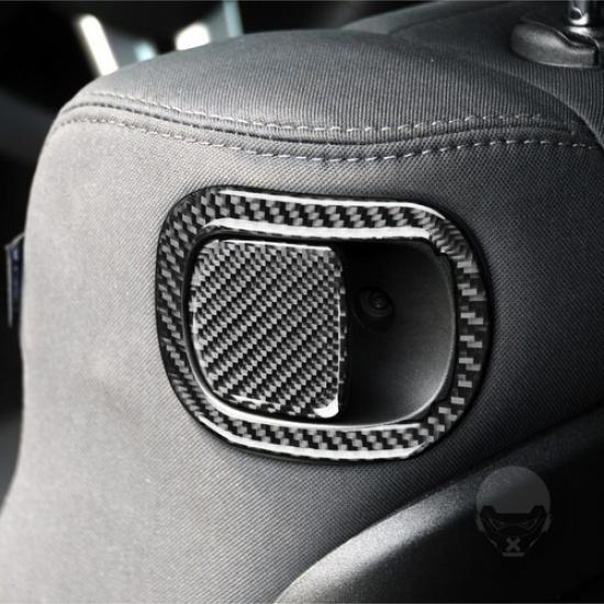 4Pcs For Dodge Challenger 2015- Carbon Fiber Interior Seat Back Cover Trim