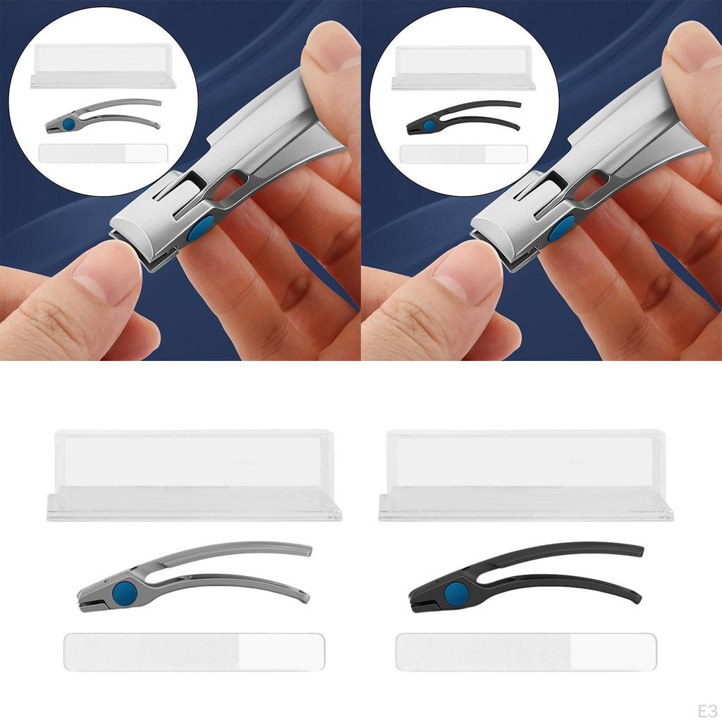 Manicure Set Anti Splash Fingernail Clipper Cutters with Glass Nail File