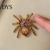 Creative Niche Jewelry Gifts Gothic Spider Brooch Pin, Colorful Rhinestones Decor, Retro Halloween Costume Accessories Alloy Decorative Lapel Pin for