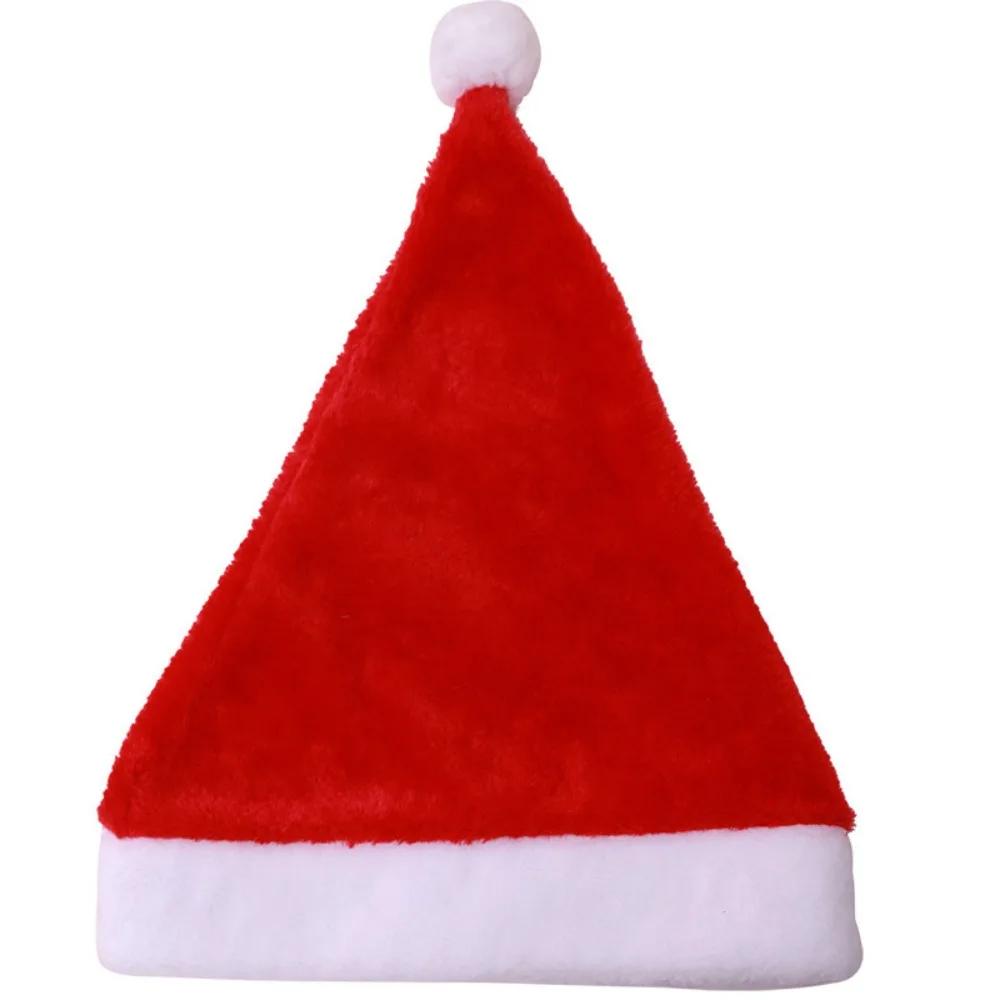 1/2PCS Christmas Hats Vevelt Santa Claus Hats Adults Red Xmas Caps Women Men New Year Party Decoration New Year Gifts