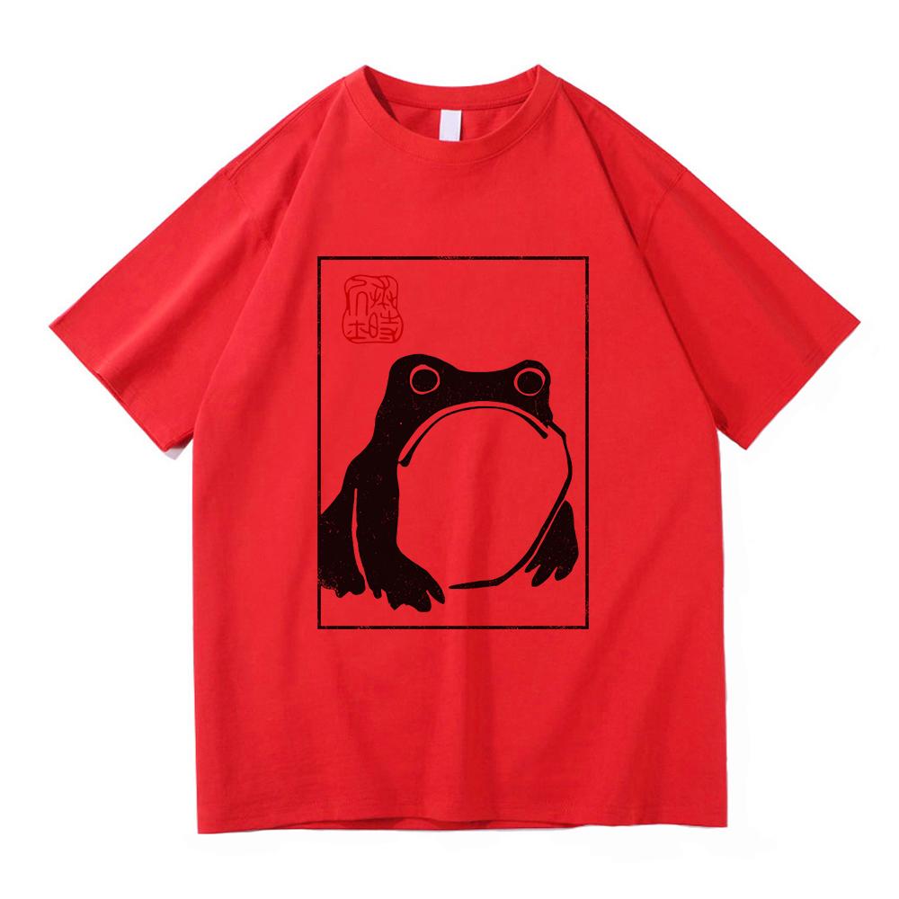 Vintage Unimpressed Frog T Shirt Fashion Men/Women Aesthetic Funny Japanese Anime T-Shirt High Quality Casual Cotton Tees Shirts